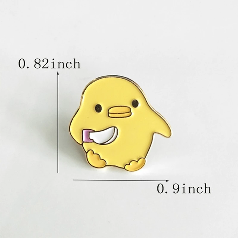Брошь в виде симпатичной мультяшной утки с ножом булавки эмалированные