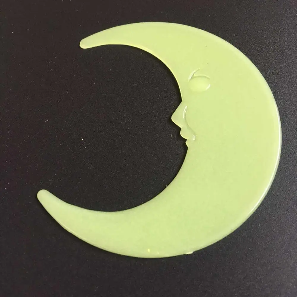 Moon 8cm 1pcs 100 шт/3D звезды светится в темноте светящиеся наклейки на стену для детской комнаты гостиной настенные наклейки для украшения дома плакат - Цвет: Moon 8cm 1pcs