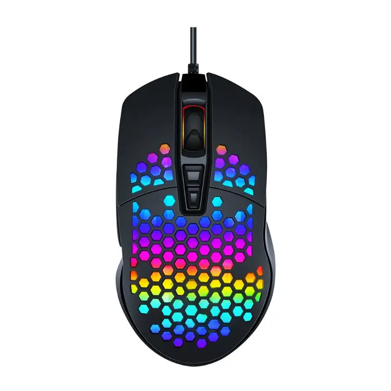 

Проводная игровая мышь с полыми сотами, игровой с узором мышей с RGB-подсветильник кой