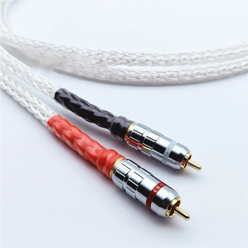 Hifi 8N одиночный кристально Серебряный 2RCA на 2 XLR аудио кабель CD DVD плеер