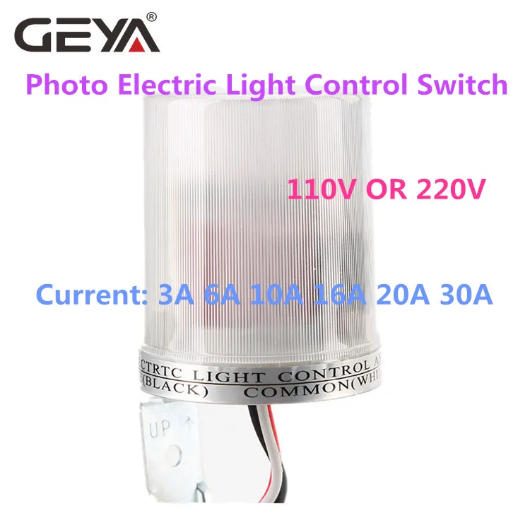 GEYA Photo Sensor Light Sensor Operated Auto Photocell Street Photoelectric Light Control Switch Max 30A