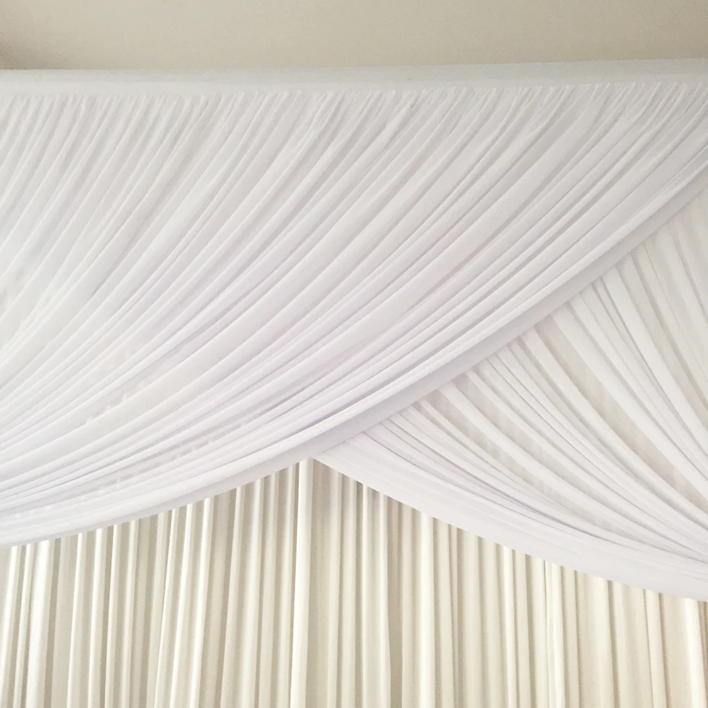 3M W * 4M H двухслойный 2 сторона открытая скрещенная белая штора из шифона 1 шт для