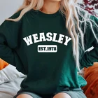 Женская толстовка Weasley 1978, толстовка с буквенным принтом в стиле Харадзюку, женская осенняя одежда с длинным рукавом, женская одежда