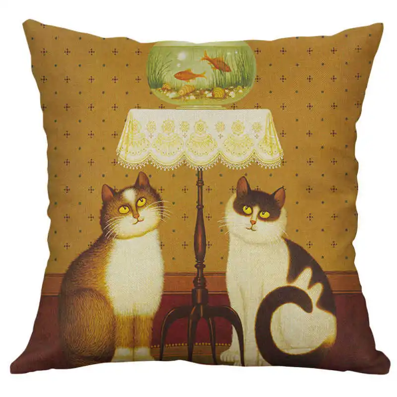 Симпатичная ретро-наволочка из хлопка и конопли чехол для подушки украшение дома