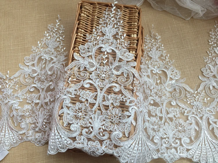 1 ярд роскошный автомобиль кость вышитые кружева отделка Аксессуары украшения