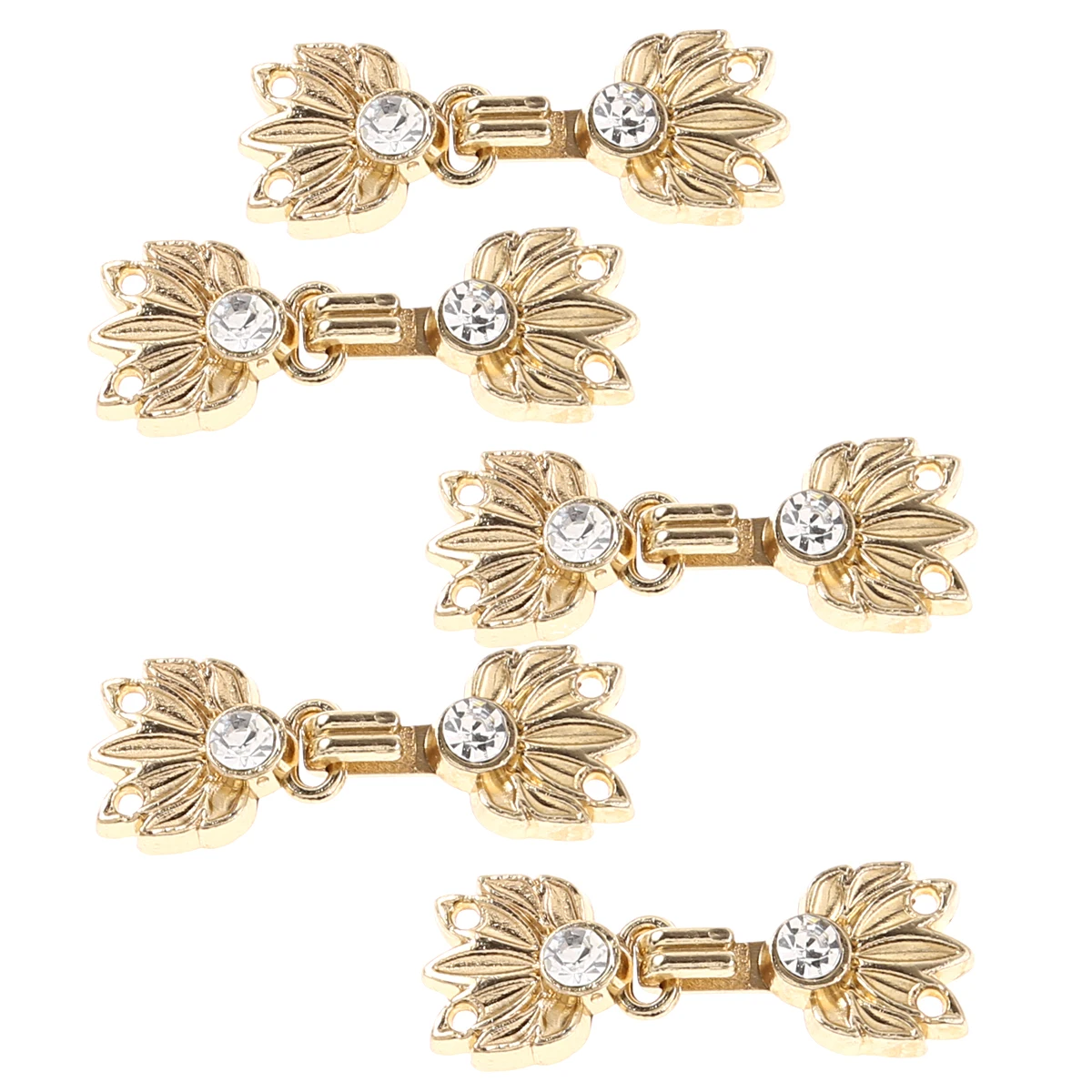 5 пар блестящих элегантных Стразы/в форме листьев/в китайском стиле застежки для