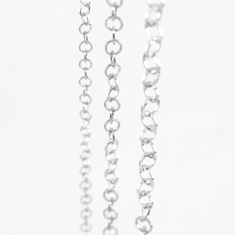 Нержавеющая сталь O цепи для изготовления ювелирных изделий, 3/4/5 мм металлический Rolo цепи от 10 м 10 м без C