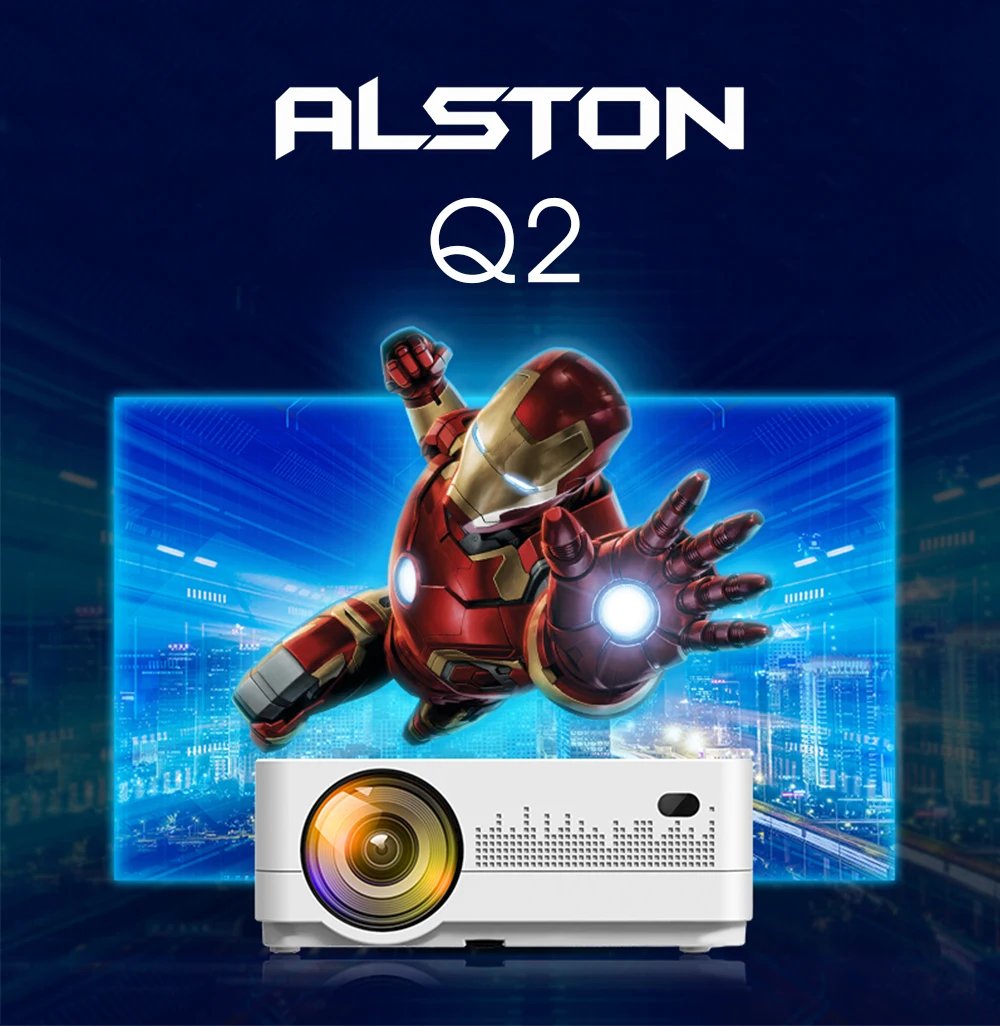 ALSTON Q2 проектор светодиодный мини микро Портативный видео HD проектор с HDMI USB для игры кино Кино Домашний кинотеатр