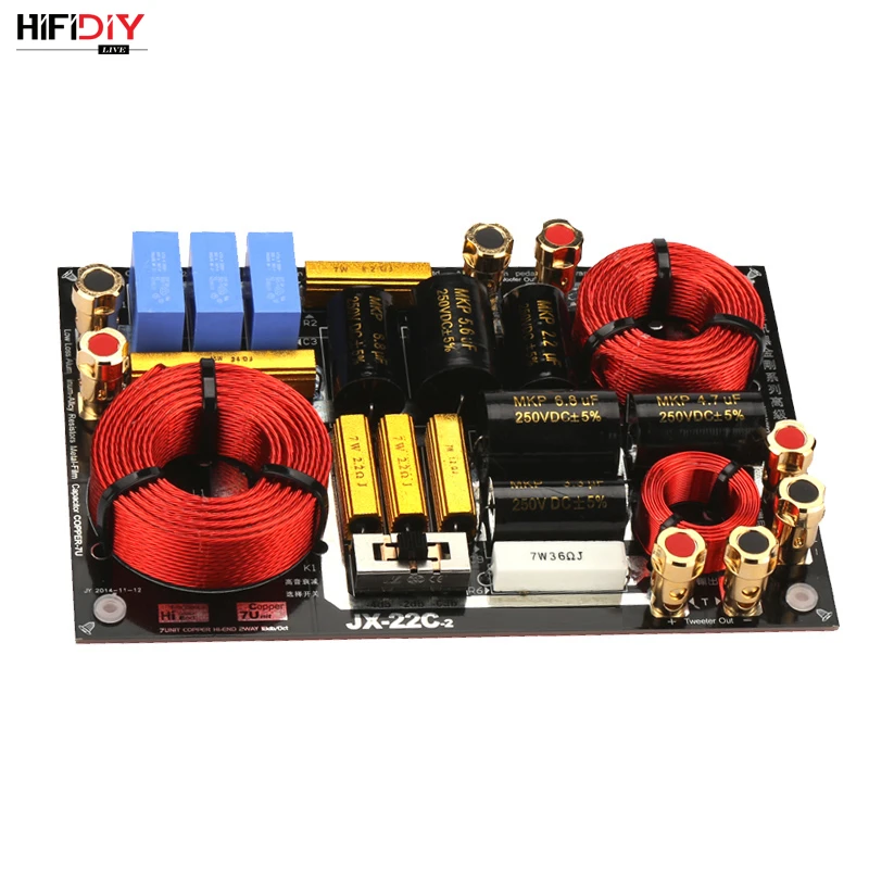 HIFIDIY LIVE HI-END JX-22C 2 Way speaker Unit (твитер + бас) HiFi HOME Speakers audio Frequency Divider Crossover Filters on - Аудио разделитель частот Hi-End JX-22C 2 Way от HIFIDIY LIVE (твитер + бас) для домашних HiFi-колонок.