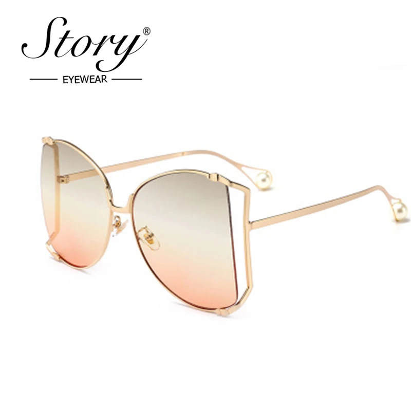 Женские солнцезащитные очки с перламутровыми дужками в полуоправе | Аксессуары