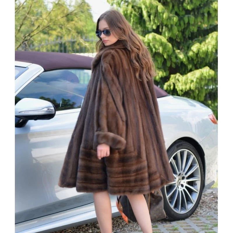 BFFUR 2020 New Real Mink Fur Coats For Women Winter Outwear Thick Warm Luxury Jacket Wholeskin Mink Fur Female Coat High Quality