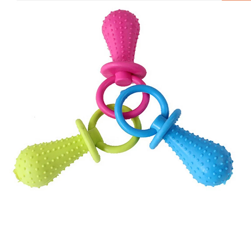

New Rubber Pacifier for Pet Toys Dog Cat Puppy Chew Toys with Bell Sound Inside