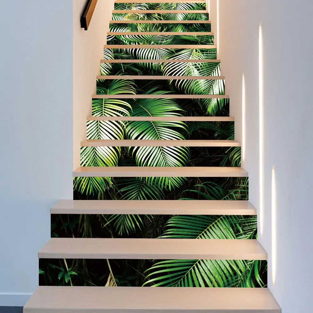 Креативная Наклейка на стену в виде бабочки пальмы зеленых листьев лестницы