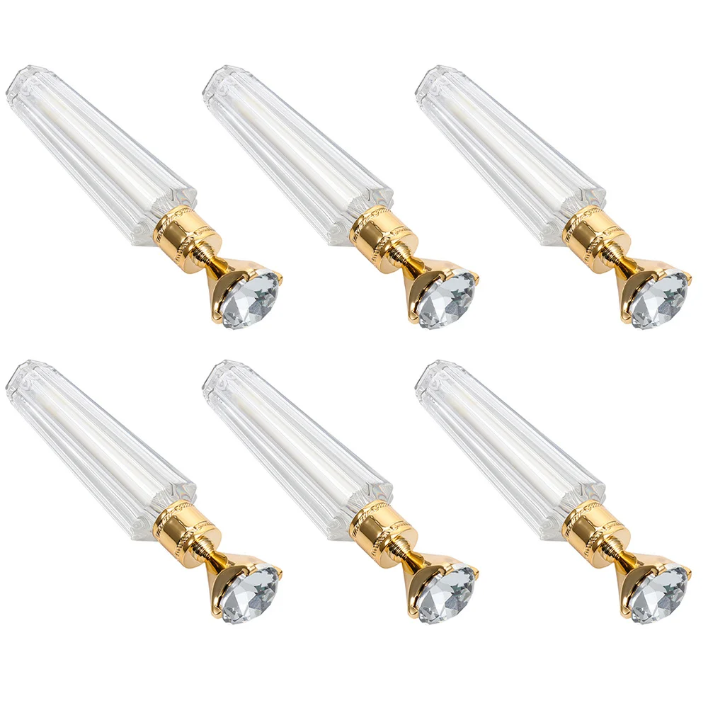 

6pcs Lip Gloss Tubes with Wand and Golden Cap Refillable Lip Balm Containers