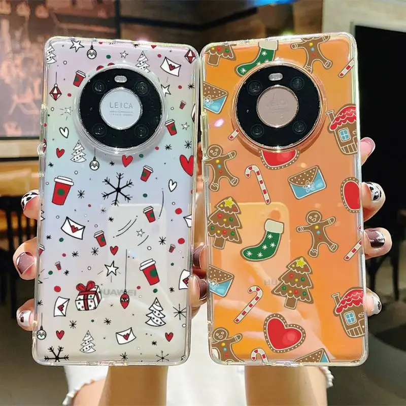 

Cartoon Merry Christmas Phone Case For Huawei P 20 30 40 pro lite Psmart2019 Honor 8 10 20 Y5 6 2019 Nova3E