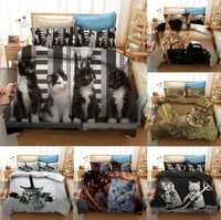 3d printed bedding set animal cats duvet cover bedroom cute bed set comforter home textile queen single