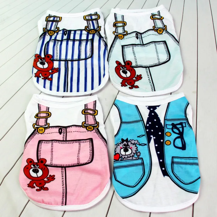 Жилет на подтяжках из чистого хлопка для домашних животных Сезон весна лето
