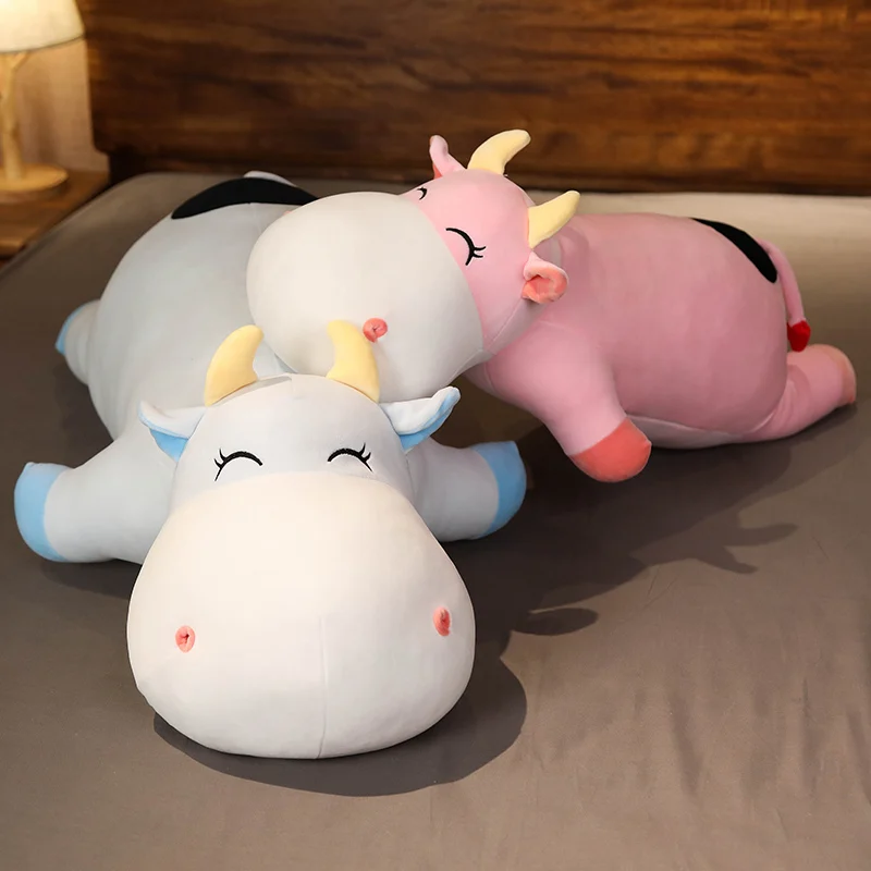 

High-quality Soft Lying Cow Plush Toys Bed Pillow Cushion Children's Toys Baby Toys Home Decoration Girl Christmas Gift