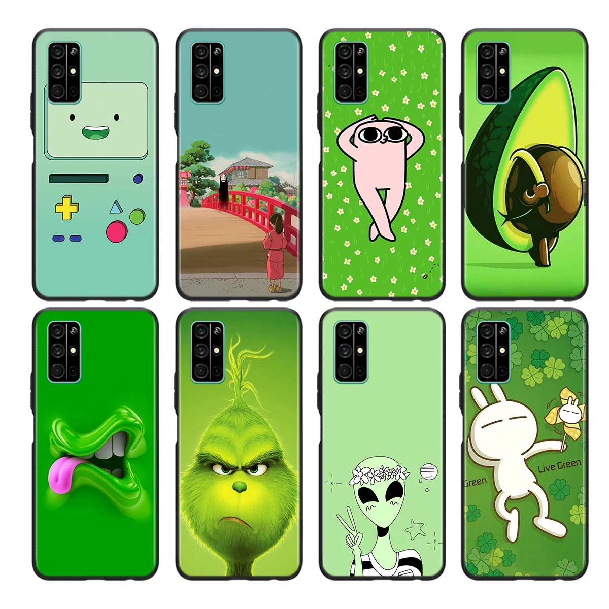 

Green Cartoon Anime Soft TPU Cover For Honor 9 10 X10 9A 9C 9S 9N 10i 10X 9X Lite Pro 5G Phone Case Shell