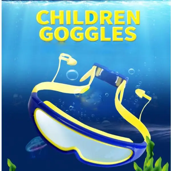 

Boys & Girls Swimming Googles with Ear Plugs Clear Mirrored Lenses Anti-fog Swim Glasses