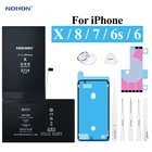 Nohon Аккумулятор для Apple iPhone X 6 6s 7 8 iPhone6 iPhone6s iPhone7 iPhone8 iPhoneX 2100mAh-2716mAh сменный литий-полимерный батарея+ бесплатный инструмент For Apple iPhone X 6 6s 7 8 6G 7G Мобильный телефон батарея