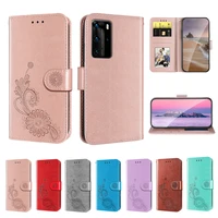 luxury embossed wallet phone case for huawei p smart 2021 y7a y6p p40 p30 nova 6 7 cover flip pu leather lanyard coque new 2021