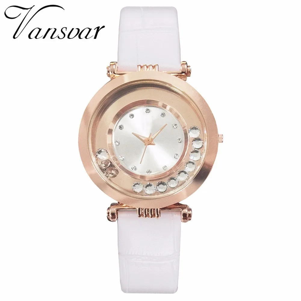 Горячие модные женские часы со стразами повседневные роскошные кожаные