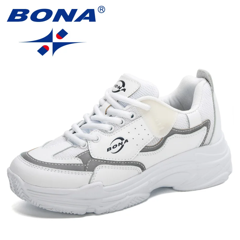 Кроссовки BONA женские на платформе толстая Вулканизированная подошва разные