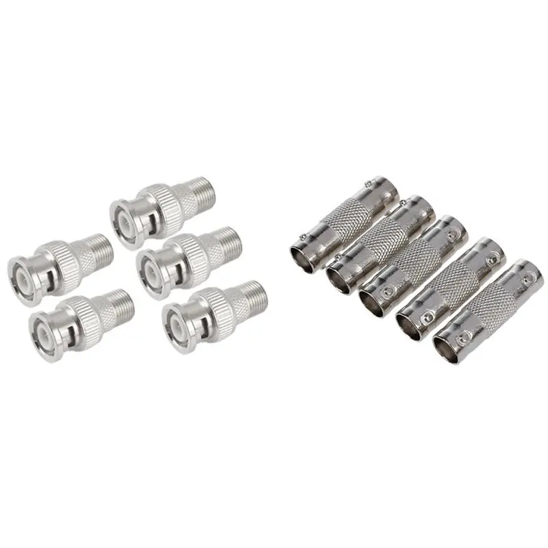 

F Женский к BNC Мужской коаксиальный радиочастотный Разъем RG6 RG59 адаптер X 5 с BNC T разделитель Женский к женскому радиочастотный коаксиальный р...