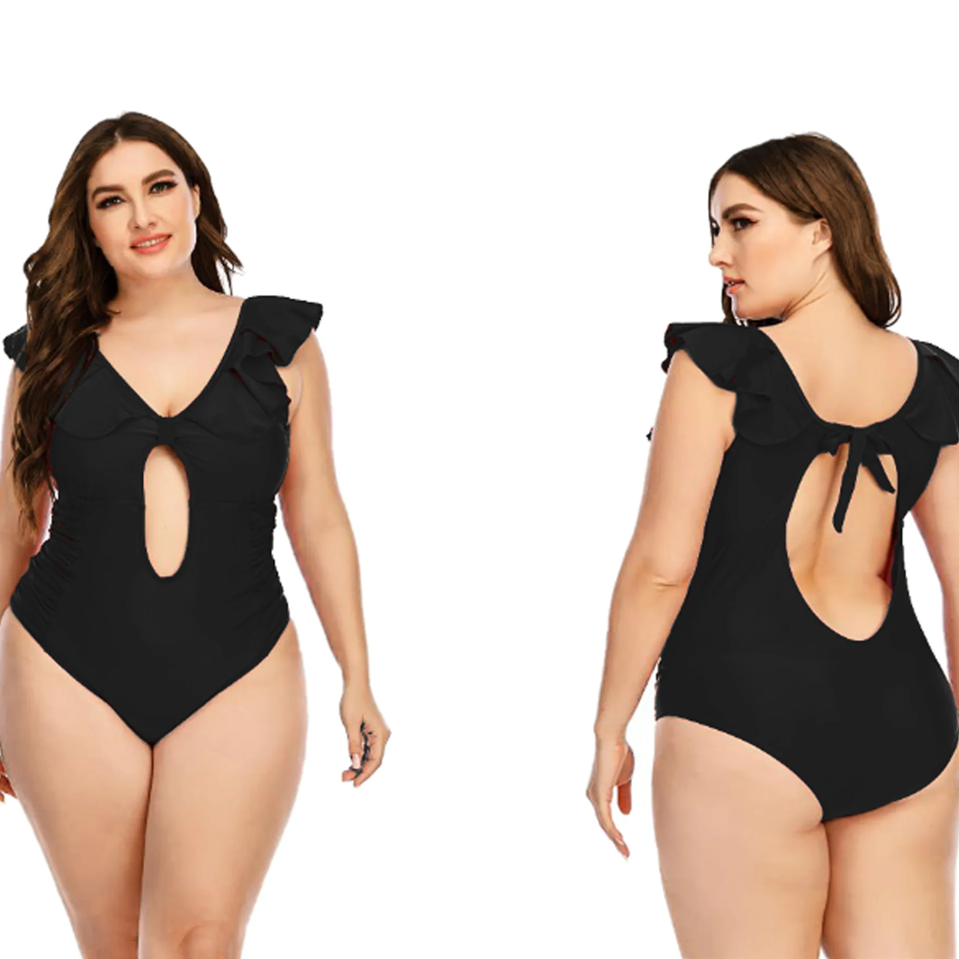 Swim Shorts Women 2021 Sexy Bikini Suit For Summer Clothes Set Pure Color Fat Plus Size One Piece Swimsuit Bathing Solid