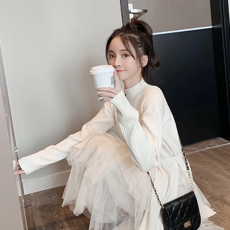 LANMREM 2020 Sweater Two-piece Suit Skirt Spring New Stand Collar Long-sleeved Warm Stitching 19B-a150 | Женская одежда