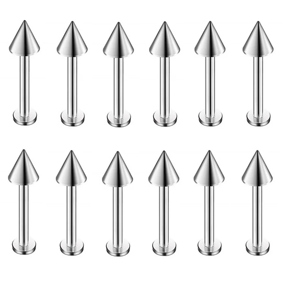 10 предметов/Лот размер с Нержавеющая сталь серьги гвоздики в стиле панк стержень