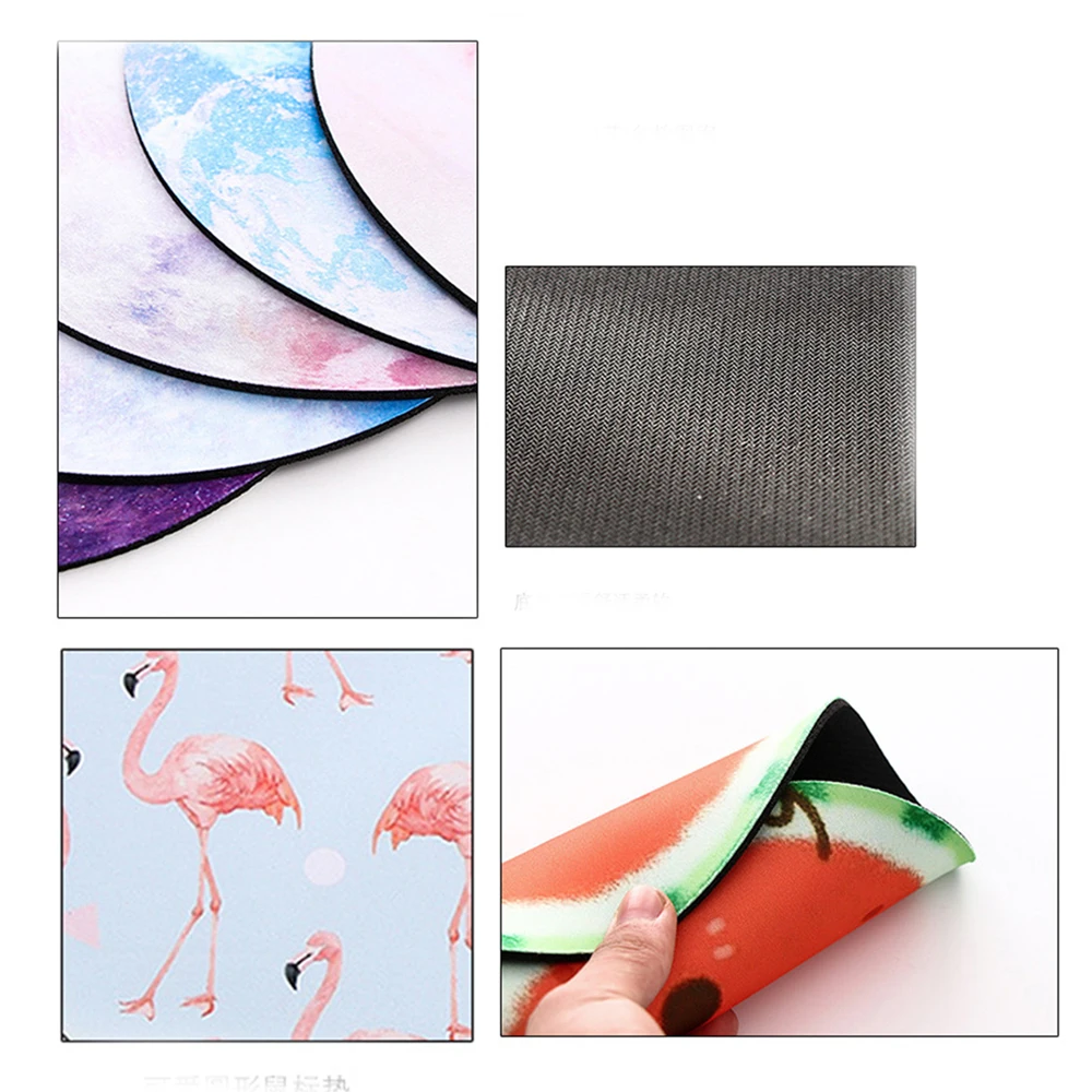 

Lovely Cartoon Silicone Mouse Pad Verdikking Deask Mat Circular Mouse Pad Office School Students Gift With Earth Moon Watermelon