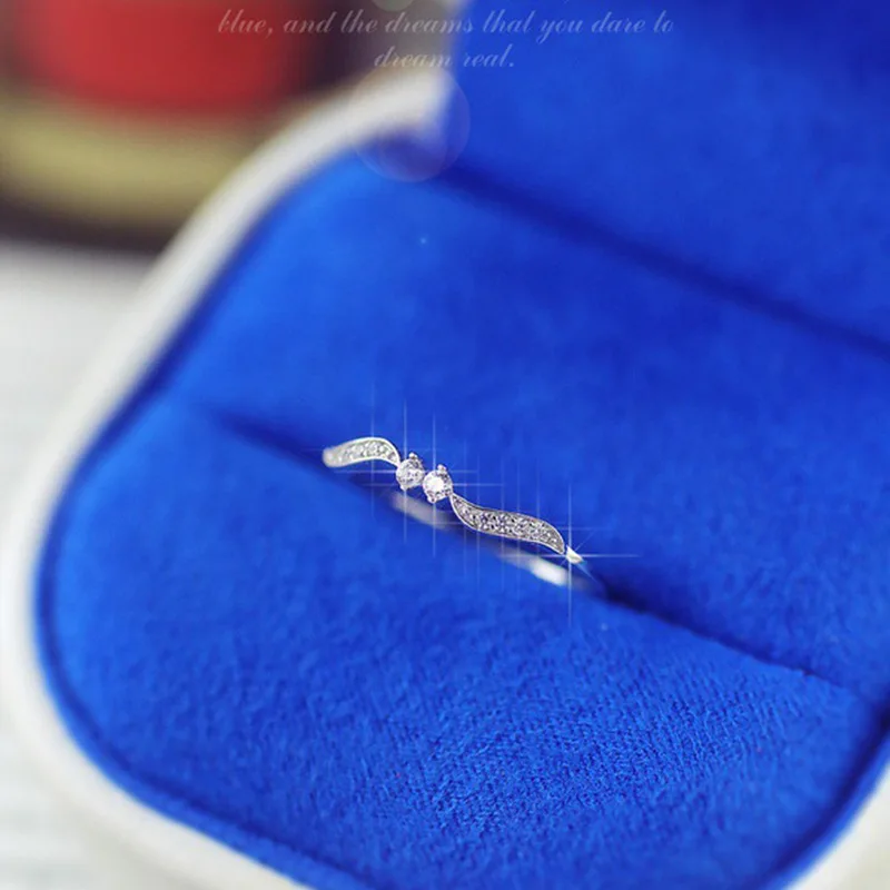 Thin Willow Leaf Crystal Finger Ring for Women Fashion Statement Jewelry Nice Party Gift Elegant Wedding Rings | Украшения и