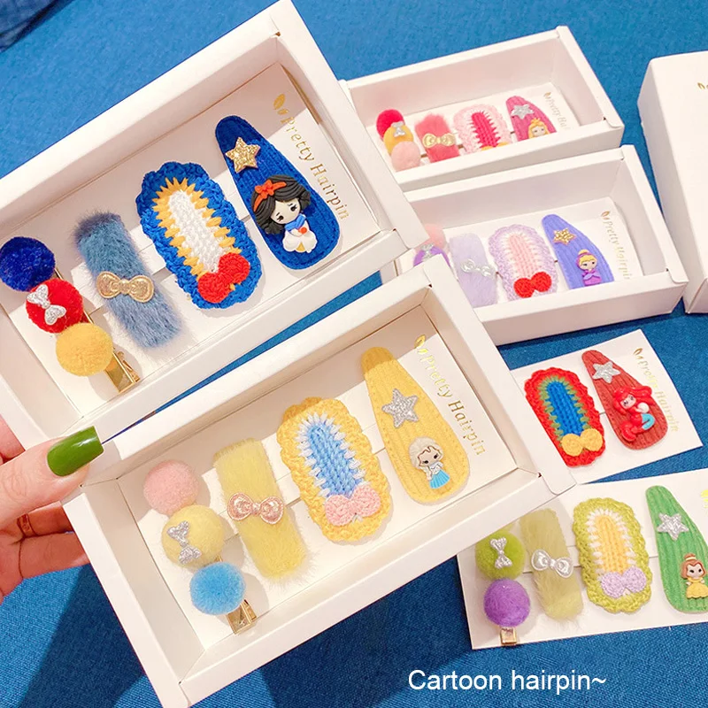 

1Set Cartoon Princess Barrettes Children Girls Sweet Hairpins Fashion Headbands Hair Accessories Hair Clips For Kid Headdress