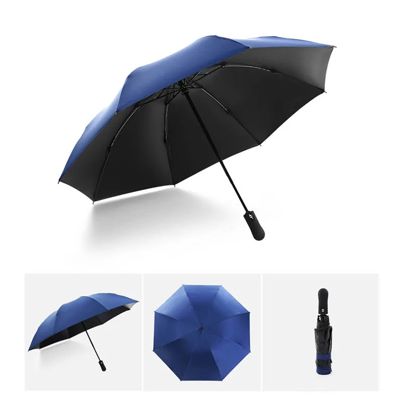 Однотонный полностью автоматический складной зонт деловой джентльменский