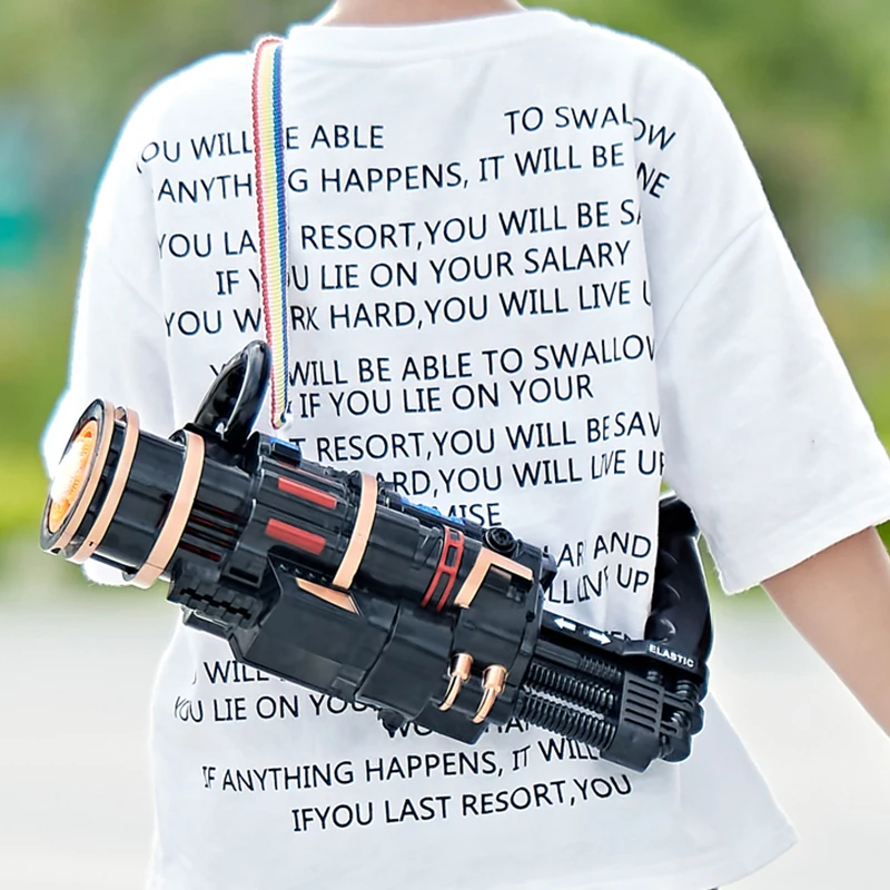 

2021 New Outdoor Toy Gatling Bubble Machine Wedding Supplies Electric Sound And Light Automatic Bubble Blower Maker Gun Kids Toy
