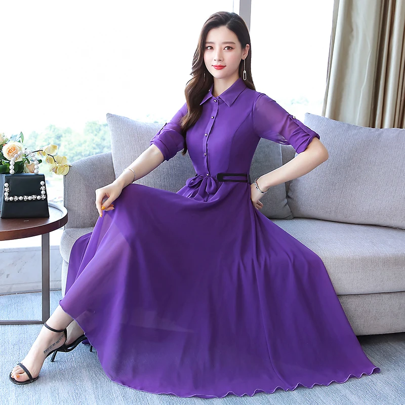 

Summer Chiffon Dresses for Women Korean Style Long Dresses for Women Party Wedding Pink Plus Size XXXL Clothing for Women