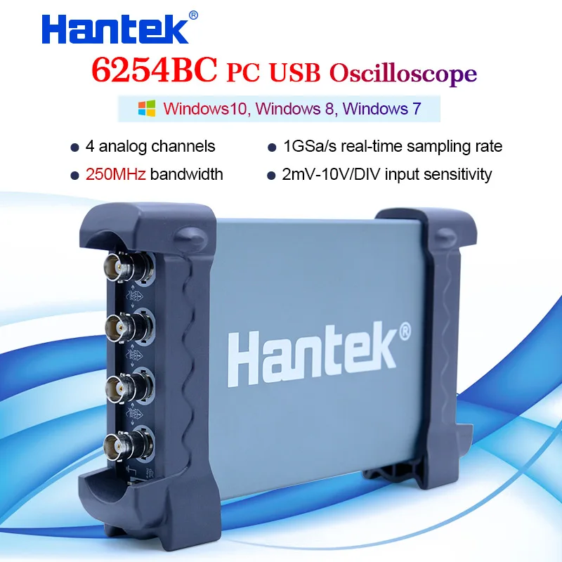 Hantek 6254BC PC USB осциллограф 4 CH 250MHz 1GSa/s функция записи и воспроизведения сигнала