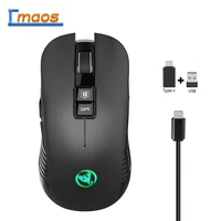 rechargeable wireless gaming mouse for pro gamer 3600dpi 7 button usb type c mute mice for laptop pc gamer