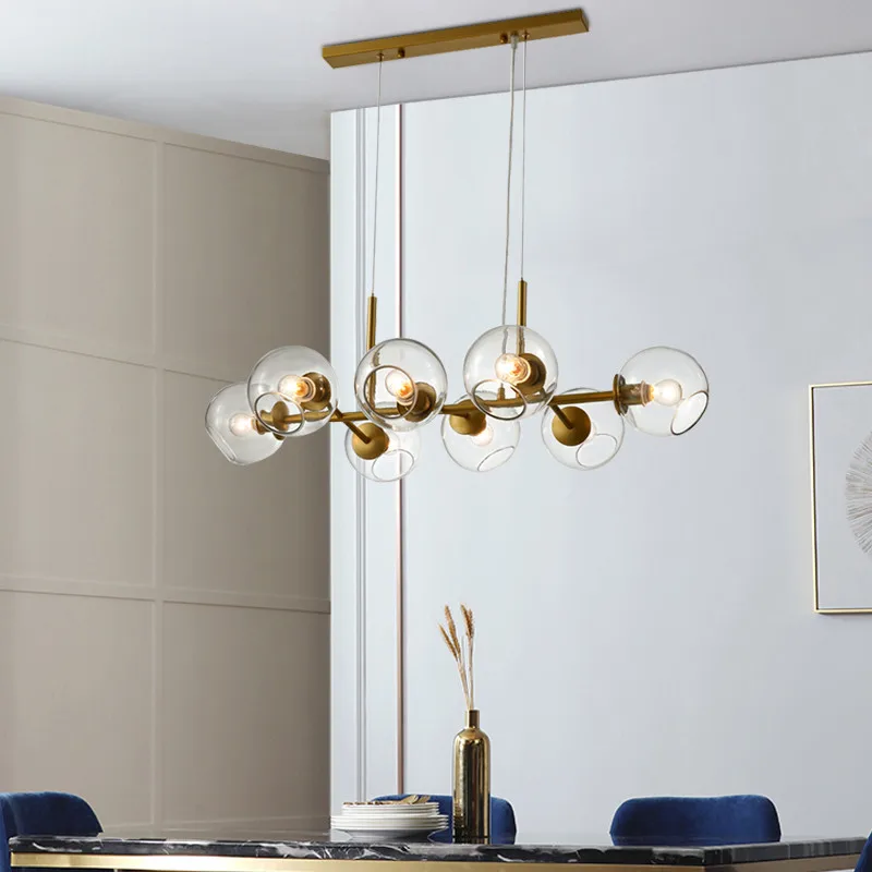 Creative Nordic Loft Glass Ball Pendant Lamps Molecule Design Winehouse Living Room Kitchen Bar E14 Hanging Light | Лампы и освещение