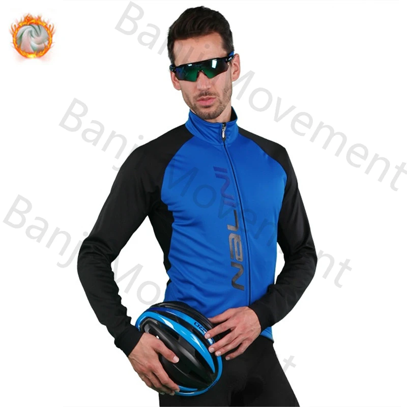Ropa Ciclismo теплый Nalini зимний теплый флисовый мужской костюм Джерси для езды на велосипеде MTB Одежда комбинезон комплект