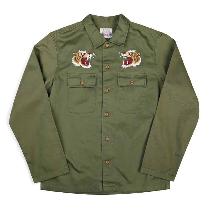 Army Green Не Вьетнам войны рубашка на память куртки Ретро Мужчины вышитые Тур Спецодежда - Цвет: Army Green