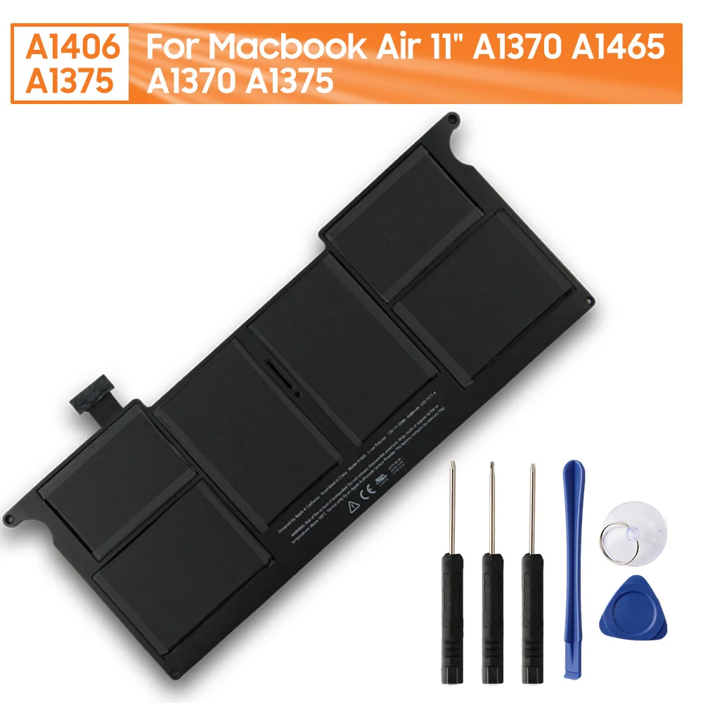 

100% Original Replacement Battery A1406 For Macbook Air 11" A1370 A1465 A1375 Genuine Rechargeable Battery mAh