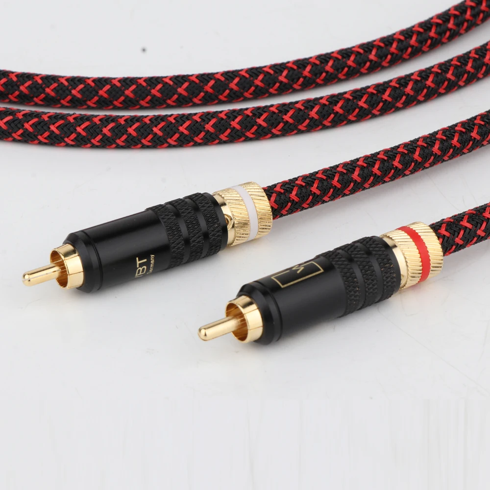 Одна пара высококачественных аудиокабелей HIFI RCA Аудиокабели с WBT разъемом HI End из
