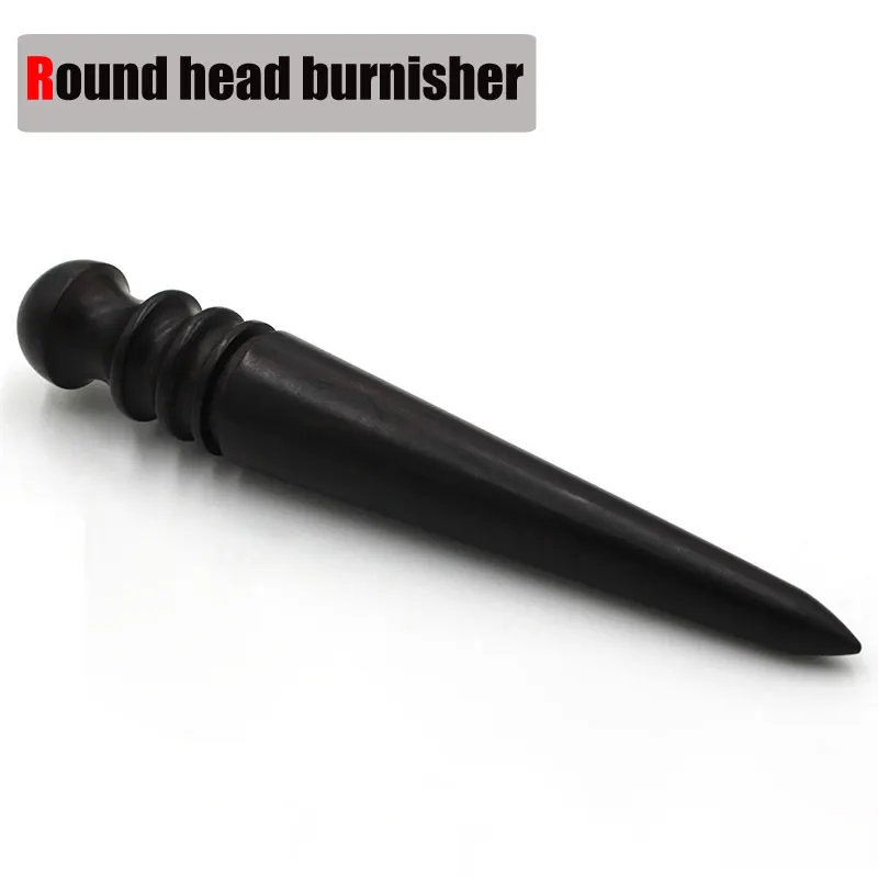 Round head burnisher Полированные наконечники из кожи дерева высокой плотности черная Деревообработка Плетеная кожа ремесло Полировальный Инструмент DIY Инструменты наконечник полировщик - Цвет: Round head burnisher