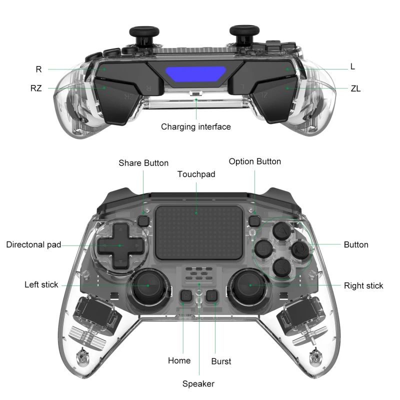 

Wireless Bluetooth Controller For Sony Playstation 4 Game Console Wireless Joystick Gamepad For PS4 / Android Phone / Computer