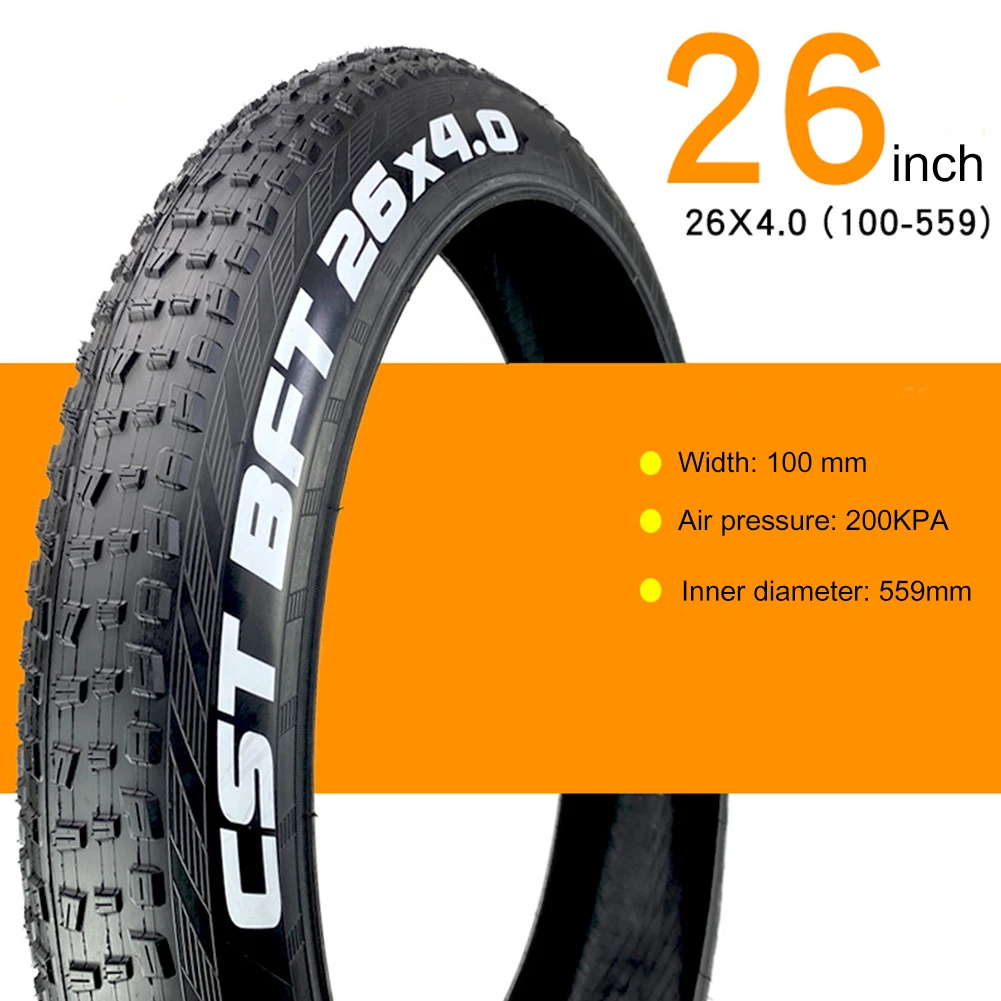 

26 inch Bicycle Tires 26x4.0 CST Snowfield Bicycle ATV Tyre Beach Widen Bike Tire Front Rear Wheel Bicycle Outer Tire Accessory