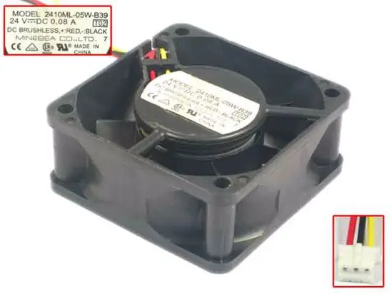 NMB-MAT 2410ML-05W-B39 T02 DC 24V 0.08A 3-проводной 60x60x25 мм вентилятор охлаждения сервера
