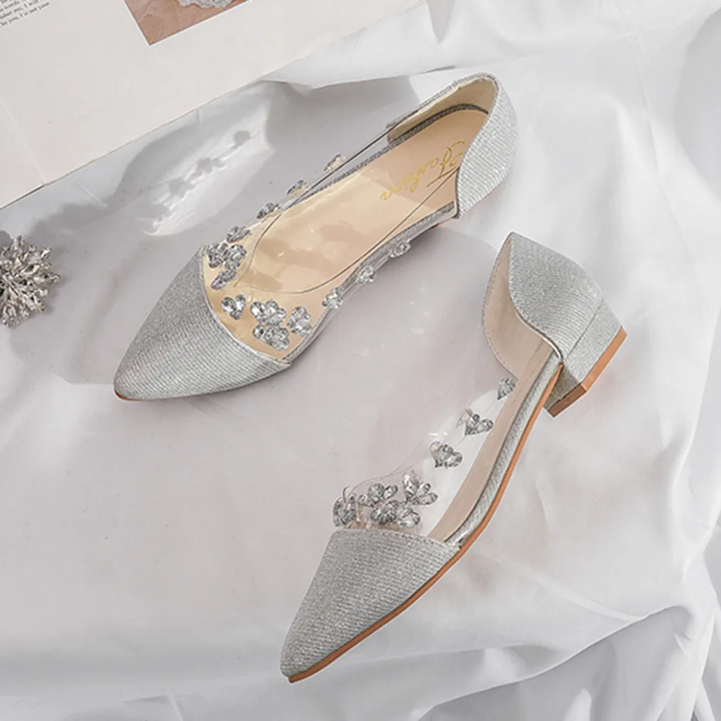 

Sandals Woman Shoes Diamond-encrusted Pointed Tip With Shallow Bottom Loose Noble Dignified Sandals Women Summer Shoes
